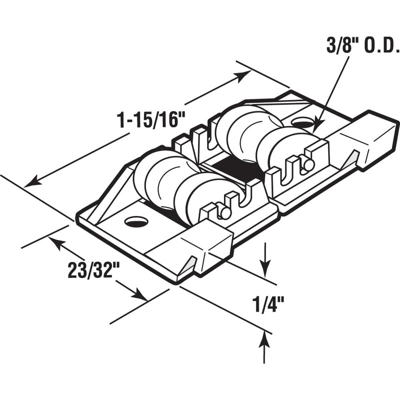 Prime-Line G 3131 Sliding Window Tandem Roller Assembly, 3/8 In.
