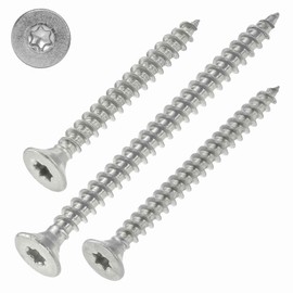 Chipboard Screws Stainless Steel A2 - 4.5 x 50 mm, Pack of 100 with Fully Threaded, Torx, Countersunk Head, ETA Approval, TX20 Stainless Steel Screws