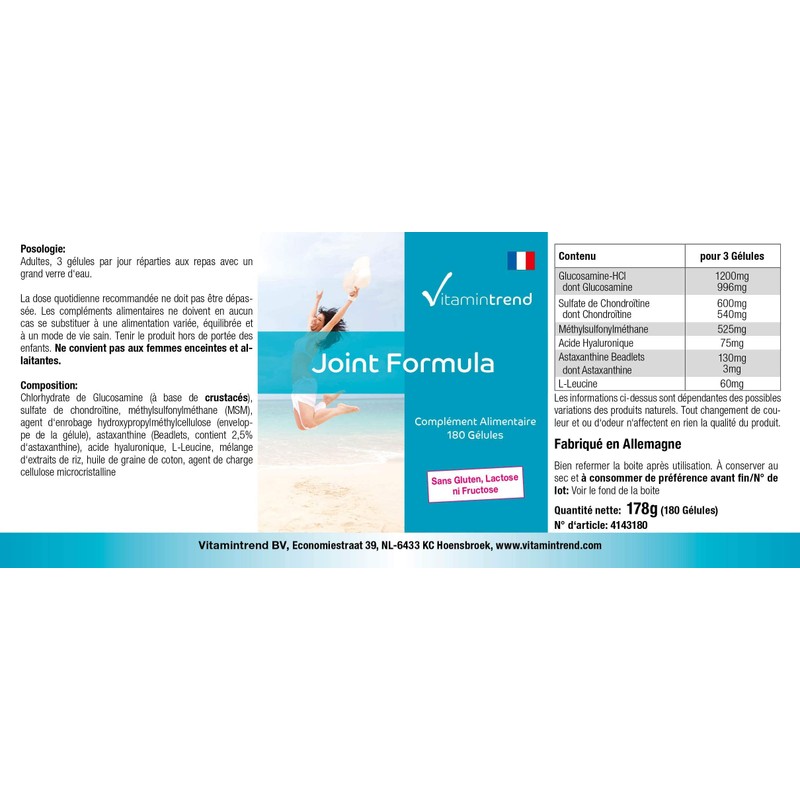 Joint Capsules - High Dose - 180 Capsules - with