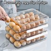 Egg holder for fridge, Egg organizer for refrigerator, Automatic Rolling
