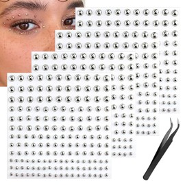 LunarCharm 4 pieces face stickers, stickers for fake nose rings, lip studs with face gemstones, fake lip piercing, fake for women and men