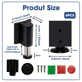 6 Pack Magnetic Door Stoppers, No Drill Invisible Doorstops for Inside Door, Retractable Bottom of Door with Screws and Adhesive Stickers, Heavy Duty Magnetic Doors Catch Holder to Keep Doors Open