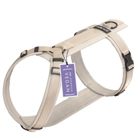 STUCH Dog Harness - Adjustable Nylon Harness - Padded - for Small, Medium and Large Dogs, Colour: Beige, Size: L