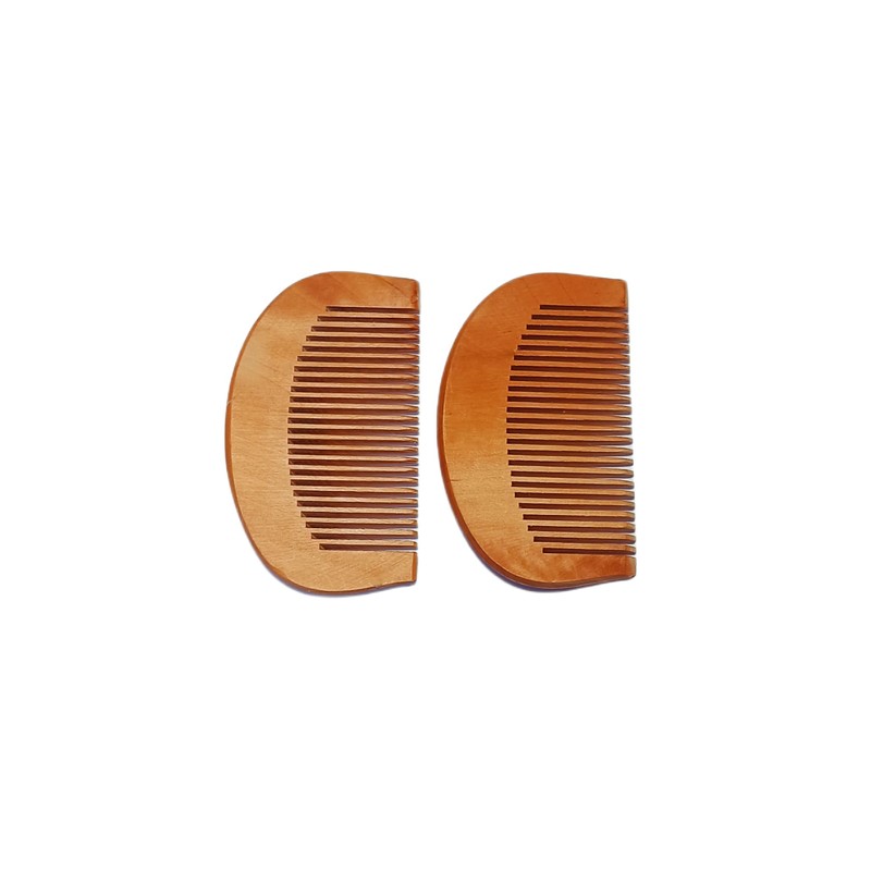 Neem Wood Hair Comb, Half Moon Design, 2-Pack
