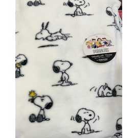 Berkshire Blanket & Home Co. Berkshire Peanuts Throw Blanket 60'' x 70'' (White - Best Friends, Dog Bowl)