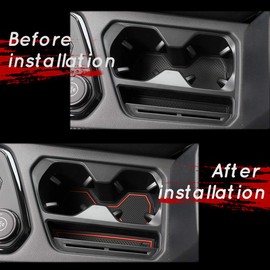 Auovo Anti Dust Mats for Volkswagen VW Tiguan Accessories 2024 2023 2022 2021 2020 2019 2018 Custom Cup Holder Door Center Console Liners Inserts for VW Tiguan (19pcs/Set) (Red Trim)