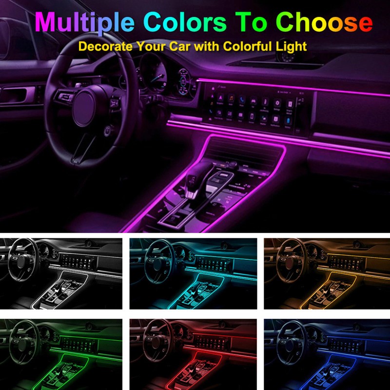 USB_Car LED Ambient Dashboard Lights RGB Interior App Remote Control