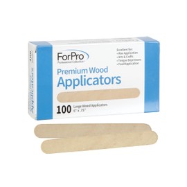 ForPro Premium Wood Applicators, Non-Sterile, Hair Removal Waxing Sticks, Large, 6” L x .75” W, 100-Count