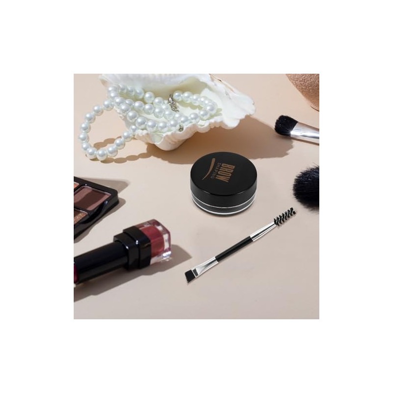 Gel para Cejas con Cepillo Resistente al Agua Negro