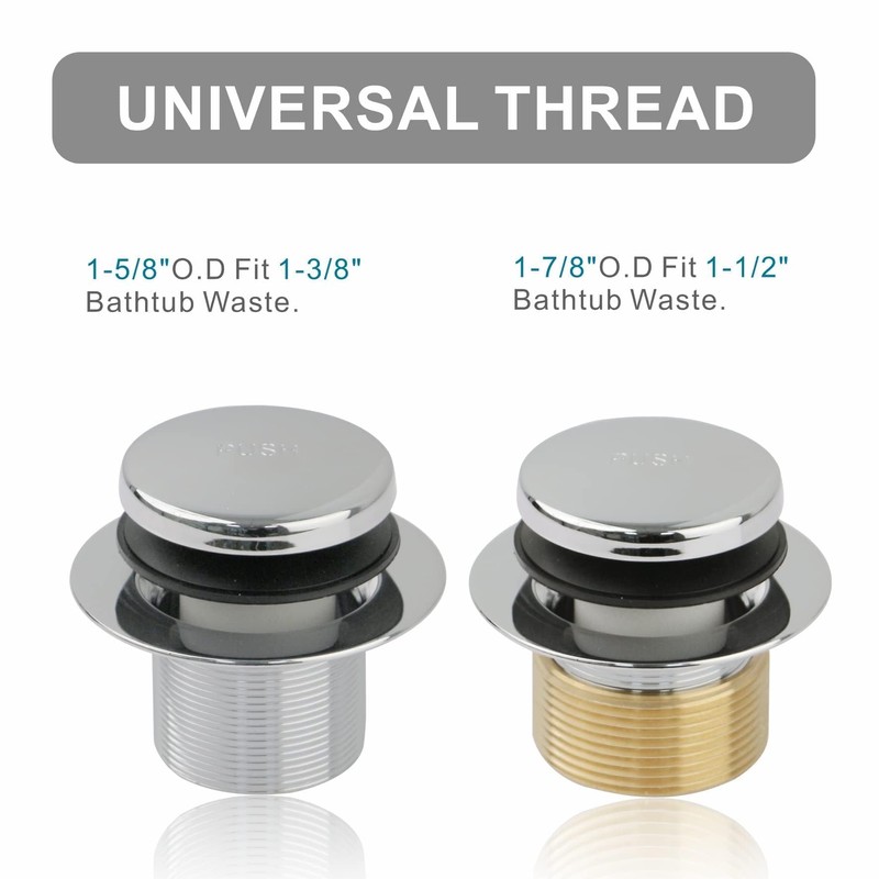 Chrome Bathtub Drain Tip-Toe Two-Hole,Welsan Tub Drain Trim Set Conversion