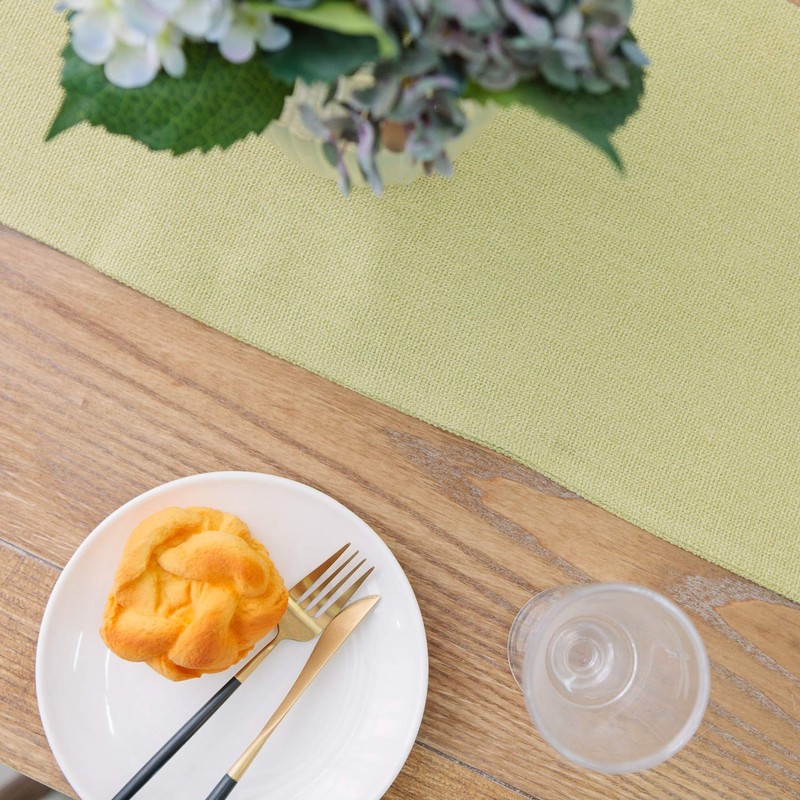 Soft Caddice Faux Linen 2 Side Table Runner, eco-Friendly Fabric