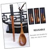 FELTECHELECTR 3 Sets Japanese Style Wooden Spoon Chopsticks Wood Utensils