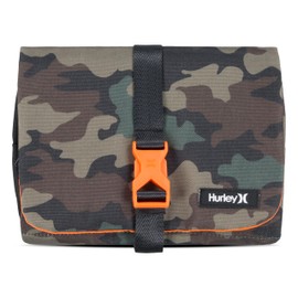 Hurley Men's Expandable Small Items Travel Dopp Kit, Green Camo, O/S