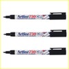 3 x Artline Laundry Marker Waterproof Ek-750, Black Ink 0.7mm