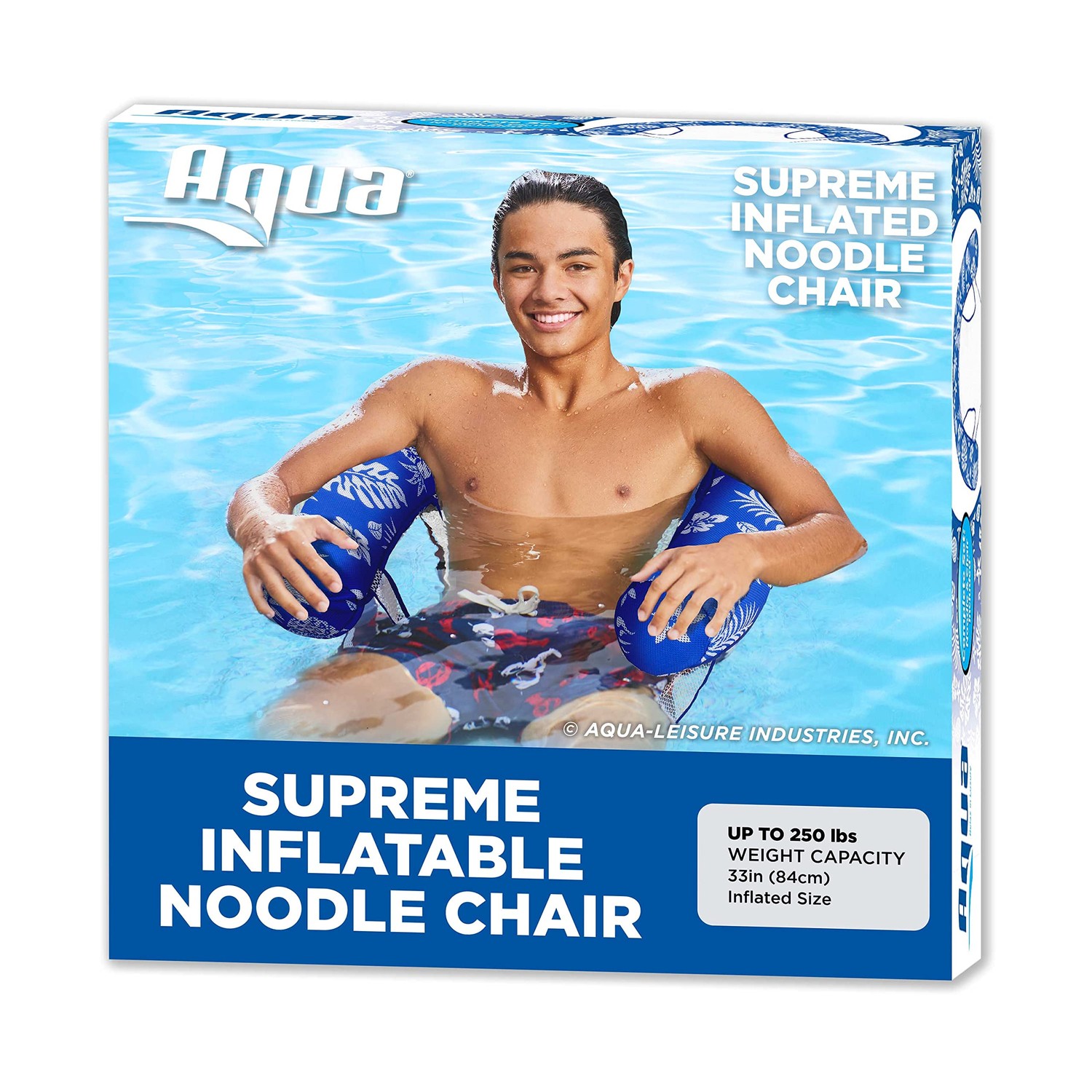 Aqua Deluxe Inflatable Pool Noodle Chair – Soft Mesh Sling-Floating ...