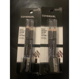 CoverGirl Easy Breezy Brow Fill Define Pencils 505 Rich Brown Sharpener Lot Of 2