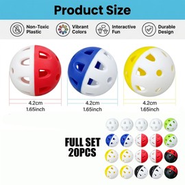 20 Wear-Resistant Golf Practice Balls, Soft Plastic Foam Golf training Ball