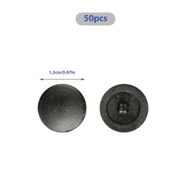 Tabanzhe 50 PCS Cross Head Screw Cover Caps-12mm Black Plastic Hinged Screw Caps,Snap-in Dust Screw Protection Covers for Hiding Phillips Screws of Cabinet Shelf Wardrobe Furniture