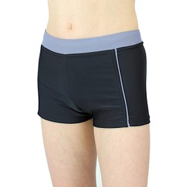 Aquarti Boys' Swimming Trunks with Side Piping, 024 Black / Grey