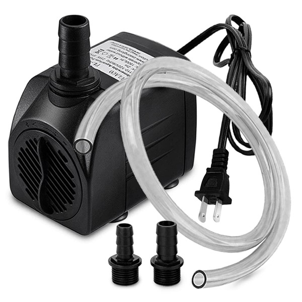 PULACO 400GPH Submersible Water Pump with 5 ft Tubing, 25W