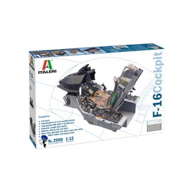 Italeri 2990 1:12 F-16 Cockpit Model Building Kit, Standing Model Building, Crafts, Hobby, Gluing, Plastic Kit, Detailed Multi-Coloured