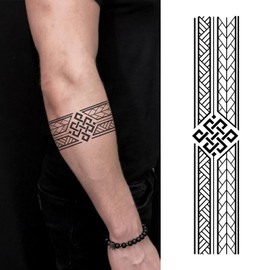 Tribal Semi Permanent Temporary Tattoo Geometric Armband Design