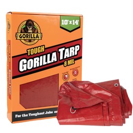 Gorilla 10' x 14' Tough Tarp (97033) - Heavy-Duty, Waterproof, and Versatile Outdoor Protection. Reinforced Edges & Hem & Durable Material. Ideal for Camping, Gardening, and More…