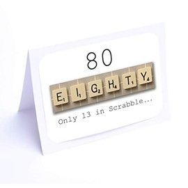 Scrabble Birthday Cards (80th Birthday Card)