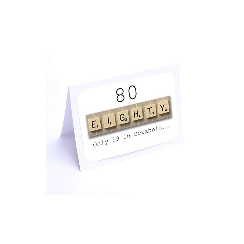 Scrabble Birthday Cards (80th Birthday Card)