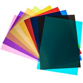 Pack of 10 Colour Films for Headlights, Colour Films Gel Colour Filter Film, Transparent Colour Correction Window Film, 10 Colours, Colour Film Film, Heat Resistant for Lamp, Headlight, Photo Studio,