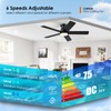 CHESUR 46" Black Flush Mount Ceiling Fans - Low Profile