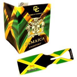 (30+ Designs) Passport Cover Holder Protector Wallet Case Mens Womens for Travel Holiday & Luggage Tag Options (Jamaica 1 Luggage Tag + Cover)