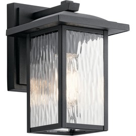 Kichler 49924BKT Capanna Outdoor Wall Sconce, 1-Light 60 Watts, Textured Black