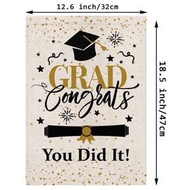 Congrats Grad Garden Flag You Did It Vertical Double Sided Celebrate Graduation Flag 2023 Indoor Outdoor Yard Party Decoration 12.5 x 18 Inch