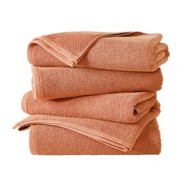 Great Bay Home 100% Cotton 4 Pack 54x27 Bath Towel Set - Absorbent, Quick-Drying, Durable Towels for Bathroom Decor - Low-Twist, Two-Ply Fibers (Dusty Rose)