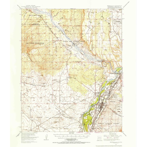 YellowMaps Bernalillo NM topo map, 1:62500 Scale, 15 X 15