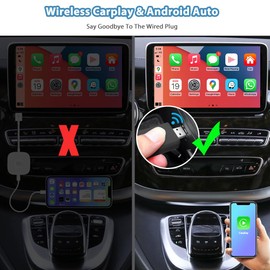 2024 Latest Wireless CarPlay & Android Auto Dongle 2 in 1 Auto Connect Box,USB Type-C Port,Supports Online Updates Wired to Wireless Adapter