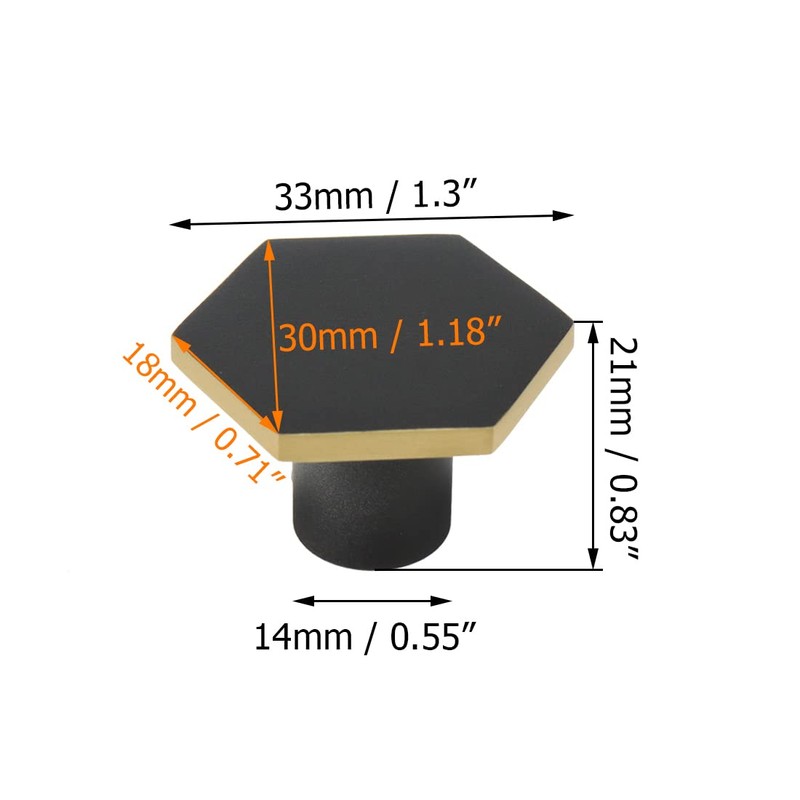 Coshar 4Pack Solid Pure Copper Knobs Drawer Knobs Handle Hexagon