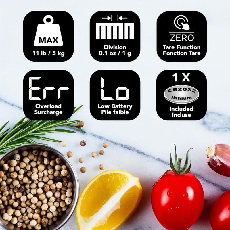 Starfrit Digital Kitchen Scale - Glass Platform - Measures Weight