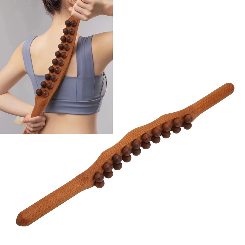 20 Bead Wood Massage Stick Full Body Universal Ergonomic Scraping