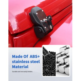 DSWSQ Locking Hood Latches with Keys Compatible with 2018-2025 Jeep Wrangler JK, 2pcs Anti-Theft Hood Engine Buckle Lock Catch Bonnet Fastener for Wrangler Exterior Accessories, Black