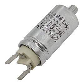 Lumonic Starting capacitor Hydra MKP-500 1-A [incl. plug 6.3 x 0.8 mm] | Motor capacitor 1µF 450V 25 x 48 mm I capacitor with high-quality metal housing
