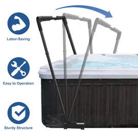 TOCRETOARE Hot Tub Cover Lifter, Spa Cover Lift, Hot Tub Cover Lift Removal System Height 31-41 Inch Adjustable, Fit for Most Spa Hot Tubs