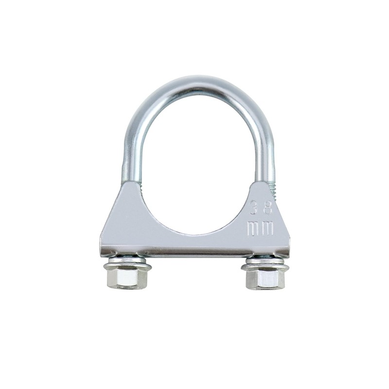 QWORK U-Bolt Muffler Tip Exhaust Hook, 1-1/2" OD 2Pcs Stainless