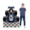 Cardboard People Blue Race Car Stand-in Life Size Cardboard Cutout