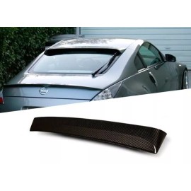 Unbranded For 03-08 Nissan 350Z REAL CARBON ROOF WINDOW VISOR WING SPOILER WING SHADE