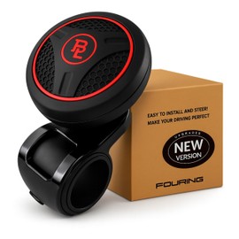 Fouring BL Steering Wheel Knob Spinner - Universal Non-Slip Fit, ABS & Premium Silicone Finish Suicide Knob with Metal Ball Bearing - Ideal for Cars, Trucks, Boats (Silicone Red)