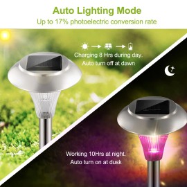 4Packs IP44 Waterproof Outdoor Solar Garden Lights Color-Changing Landscape Lamps for Pathway Solar Pathway LightingQuantity: 4Pcs
