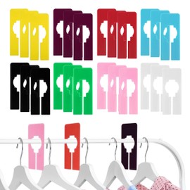 YqsIbth Wardrobe Dividers, 24Pcs Wardrobe Partition Board 8 Colors, Closet Rack Dividers Clothes Hanger Divider Rectangular Clothing Rack Size Dividers for Sorting Clothes Size