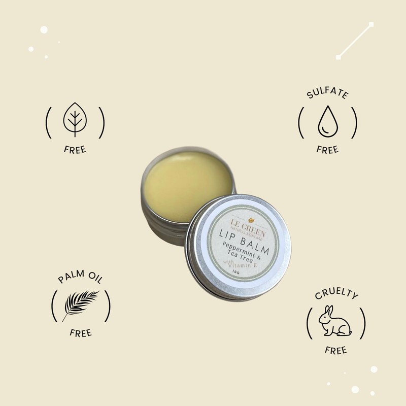 Le Green Lip Balm, Natural Lip Balm, with Beewax &